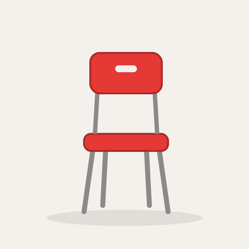 [EDU-WEB-002-10IN-RED] Stackable Preschool Chair (Red, 10 in)